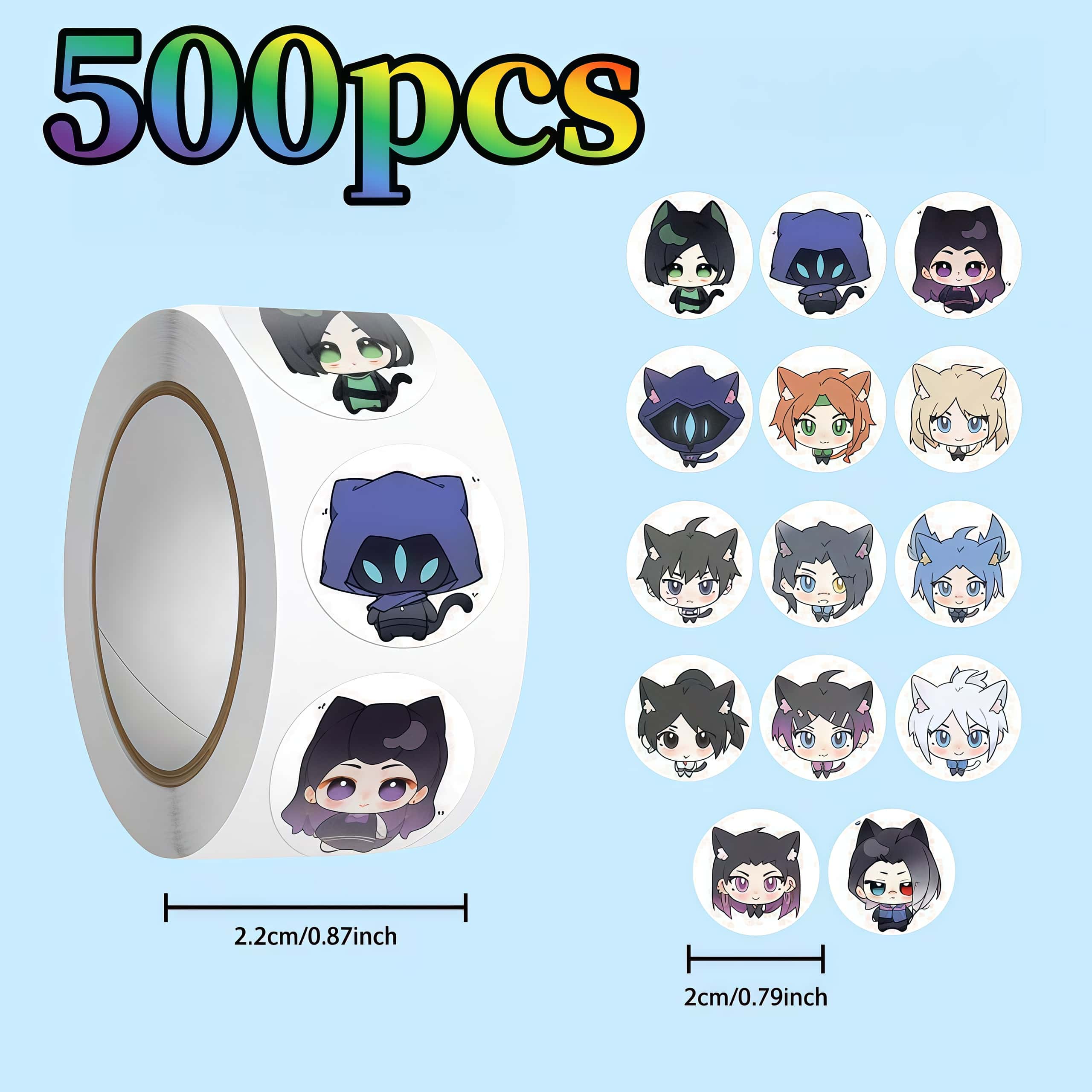 Gaming Accessories For Room - 500Pcs Valorant Cat Ear Chibi Round