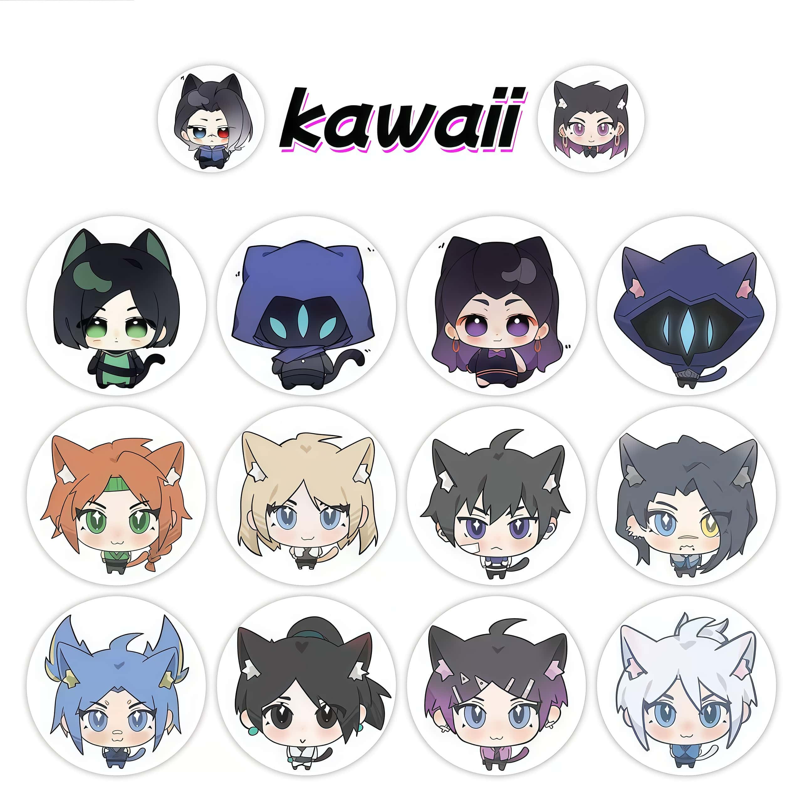 500Pcs Valorant Cat Ear Chibi  - огляд і ціна Gaming Accessories For Room